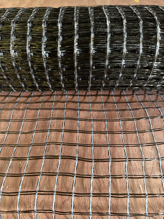 Basaltvezelrooster 30/30 kN/m, polymeercoating, 25×25 mm, breedte 1 m, rol 50 m²